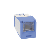 Conector Jack RJ45 Estilo TG con Ventana, Mini-Com, Categoría 6A, de 8 posiciones y 8 cables, Color Azul